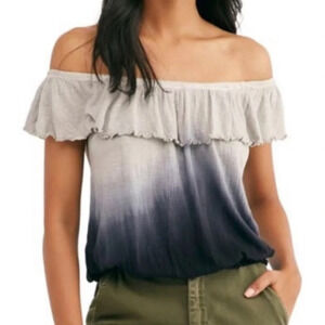 Free People Cora Lee Off The Shoulder Ombre Tie Dye Top Summer Lightweight Flowy